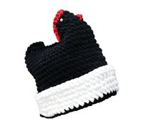 Bbajszx 3D Rooster Shape Knitted Brimless Hat for Thanksgiving Holiday Unisex Headwear Warm Skull Hat for Festival and Party Outfit Enhancer Festival Celebration Headwear