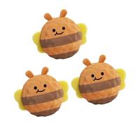 Bbajszx 3PCS Soft Plush Dog Chew Toy Squeaky Spiky Ball Funny Cartoon Dog Toy for Small Dogs Teething and Playtimes Fun Squeaky Spiky Ball