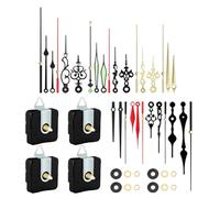 Bbajszx 4Pcs Quiet Quartzs Clock Movement Mechanism with 10 Different Pairs Hands Set for Craft Wall Shaft Length 18 / 20mm Quiet Movement