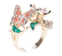 Bbajszx Beautiful Butterfly Rings with Colorful Drip Oil Designs Ctafted From Alloy for Comfortable and Symbolic Meaning Colorful Butterfly Rings