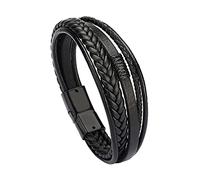 Bbajszx Braided Genuine Leather with Clasp Ethnic Styles Bangle Elegant Wristband Accessory Cuff Wrap Bracelets for Women for Men