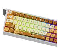Bbajszx Bread Bear Art Theme Original Profile PBTs Keycaps 74Key for Mechanical Keyboards with Side Print Fit Multiple Size Original Profile