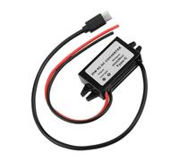 Bbajszx Compact Power Reducer Module for Vehicle Source Conversion, 25W Output, Hardwired Wiring, ABS Shell, Mounting Tabs