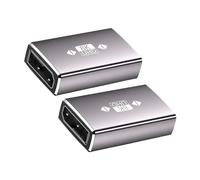 Bbajszx DisplayPort Extension Coupler 8K UHD Metal Adapter with Two Ports for Desk Setup Routing, Monitor Cable Linking Extension Connector Female Adapter