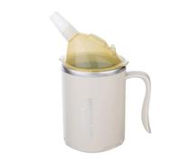 Bbajszx Ergonomic Nurse Feeding Cup 400ml Against Spill Technology with Security Straw for Paralysis Patients Liquid Meal Assistance Permanent Rustless Construction Pureed Meal Cup with Sealing Lid