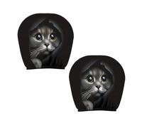 Bbajszx Felines Styles Breathable Headrest Protector Cover with Felines Themed and Easy Care Fabric for Car Suvs Truck 2Pcs Polyester Headrest Covers for Cars