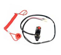 Bbajszx Go Kart Stop Control Button 22 Mm Clamp Housing, Coiled Tether, Wiring, Fast Engine Cutoff Accessory for Dirt Bike Practice Setup Off Road Stop Button Assembly
