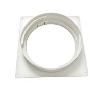 Bbajszx Indoor Duct Connector 6 Inch Vent Flange, 150 Mm Round Opening Collar, White Finish Wall Plate, Bathroom Kitchen Installation Piece, Screw Fastener Set