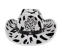 Bbajszx Kids Cow Cap with Studs Decors for Daily Wear Various Activity Cosplay Fedoras Hat with Cow Pattern for School Event Children ' s Western Hat