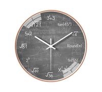 Bbajszx Math Wall Clock Round Timepiece with Equation Hour Markers and 24 Hour Cue for Study Room Home and Hallway Decor