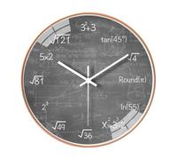 Bbajszx Math Wall Clock Round Timepiece with Equation Hour Markers and 24 Hour Cue for Study Room Home and Hallway Decor