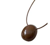 Bbajszx Modern Geometric Oval Pendant Necklace Adjustable Length Necklace Stylish Sweater Chain Perfect for Everyday Wear Everyday Wear