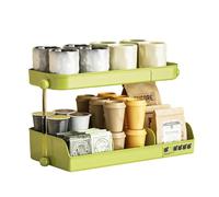 Bbajszx Multi-Layer Spices Storage Rack Countertop Organiser Double Basket Kitchen Counter Shelf 2 Tiers Coffee Mug Shelf Spices Drawer