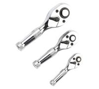 Bbajszx Multipurpose 72-Tooth Reversible Switches Ratchet Wrench 3Pcs Set 1/4" 3/8" 1/2" Drive for Automotive Bidirectional Wrench