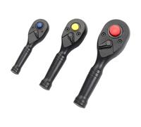 Bbajszx Multipurpose 72-Tooth Reversible Switches Ratchet Wrench 3Pcs Set 1/4" 3/8" 1/2" Drive for Automotive Bidirectional Wrench