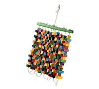 Bbajszx Natural Wood Hookbill Climbing Toy Including Multiple Chewing Ropes and Bright Colors for Mental Stimulation Safe Bird Toy
