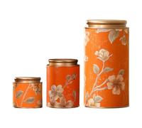 Bbajszx New Chinese Styles Flower Pattern Teas Holders Tinplate Portable Teas Container for Home Decors and Gift Give Floral Can