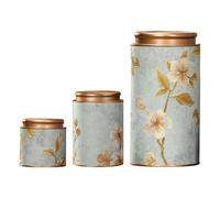Bbajszx New Chinese Styles Flower Pattern Teas Holders Tinplate Portable Teas Container for Home Decors and Gift Give Floral Can