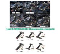 Bbajszx NVMe Adapter Ribbon Cable Assembly for Desktop Expansion, PCIe PCB Extension with Power Cable Included Inside