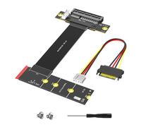 Bbajszx NVMe Adapter Ribbon Cable Assembly for Desktop Expansion, PCIe PCB Extension with Power Cable Included Inside