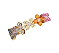 Bbajszx Opening Rings Four Grass Hand Jewelry Rings Alloy Texture Adjustable Suitable for Female Fashion Enthusiasts Colorful Grass Flower