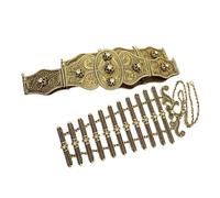 Bbajszx Oriental Waist Harness and Bustier Set with Detachable Chains Accessory for Festival and Party Outfits Gothic Medieval Fantasy Defense Set