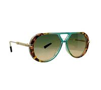 Bbajszx Retro Pattern Print Double Bridge Sun Glasses with Round Frame Gradient Lenses for Women Daily Commute Outdoor Activity Double Bridge Sun Glasses