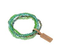 Bbajszx Set of 4 Rainbow Effect Glass Jewelry Adjustable Bracelets Premium Craftsmanship Lightweight Comfort Fit Accessory Color Changing Coated Glass Set