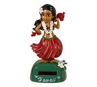 Bbajszx Solar Hawaiian Girl Doll Auto Interior Dashboard, D RED