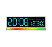 Bbajszx Sound Reactive Digital Clock with Changing Color Voice Sensitive LED Display Clock for Kids Room Decors Wall