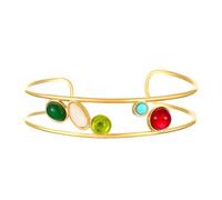 Bbajszx Stackable Retro Geometric Cuff Stainless Steel 18K Gold Coated Jewelry Simple Elegant Design Formal Casual Wear Accessory Minimalist Geometric
