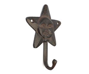 Bbajszx Sturdy Cast Iron Hanging Hook with Sun and Star Designs Great for Home Offices Decoration Garden Hanger Permanent Metal Hook