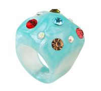 Bbajszx Stylish Folded Circles Rings Featuring Sparkling Crystal Stones in Trendy Designs Finger Jewelry for Fashion Accessories Resin Stone Rings