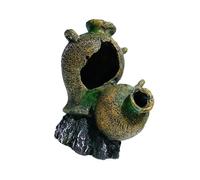 Bbajszx Underwater Ruins Themed Artificial Water Feature Double Cave Plan Safe Permanent Shelter Aquarium Decoration Resin Shipwreck