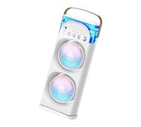 Bbajszx USB Desktop Fan Coolers Double Head Design 600Ml Mists Tanks 3 Speed Fan 3 Sprays Levels 7 Color Ambients Light 1-3Hour Timers for Indoor Outdoor USB Tiny Conditioning
