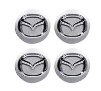 BBASDF 4pcs 52mm Car Hub Centre Caps for Mazda 2, Auto Logo Wheel Center Cover Sunscreen Waterproof Styling Accessories,Silver