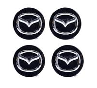 BBASDF 4pcs 52mm Car Hub Centre Caps for Mazda 2, Auto Logo Wheel Center Cover Sunscreen Waterproof Styling Accessories,Black