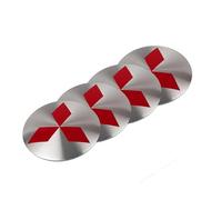 BBASDF 4pcs 55mm Hub Center Cap Stickers for Mitsubishi Triton, Car Logo Protective Sticker Car Wheel Centre Cover Badge Sticker Sunscreen Waterproof,Silver