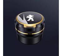 BBASDF Car Ashtrays for Peugeot 2008 3008 4008 5008 206 208 408 407 308, Car Ashtray with Lid Smell Proof,Portable Ash Tray Flame Retardant Ashtrays Stainless Smokeless Lid Easy Clean,Gold-B