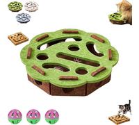 BBASILIYSD Cat Scratch Puzzle Enrichment Box,Interactive Cat Nail File Enrichment Box,Felt Maze B-ox with 3 Jingle Balls for Indoor Self Play,Mental Stimulation,Slow Feeding,Natural Hunting Instincts