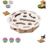 BBASILIYSD Cat Scratch Puzzle Enrichment Box,Interactive Cat Nail File Enrichment Box,Felt Maze B-ox with 3 Jingle Balls for Indoor Self Play,Mental Stimulation,Slow Feeding,Natural Hunting Instincts