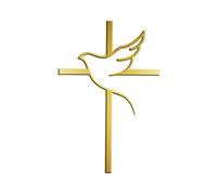BBASILIYSD Cross Cake Topper with a Dove, First Communion Cake Topper, Acrylic Cake Topper, Holy Spirit Topper, Confirmation Topper