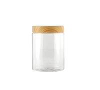 BBASILIYSD Empty Clear Jars Candy Spices Containers Jars With Plastic Imitation 200ML/300ML/400ML/500ML Storage Wood Lids