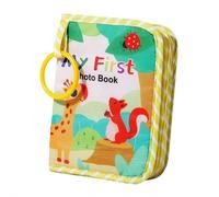 BBASILIYSD My First Baby Photo Book with Safe Mirror,Baby First Photo Album,Baby Memory Book Soft Cloth Photo Books,Animal Pattern BabyBook Memory,First Year Album for Birthday Holiday Family Moments