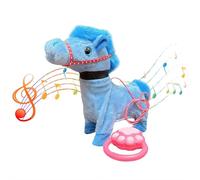 BBASILIYSD Spotted Electric Plush Horse,Interactive Soft Adorable Pony with Joyful Neighing Sound,Soft Adorable Red Saddle with a Bell,Realistic Head Wagging & Tail Movement,Christmas Birthday Gifts