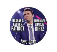 BBASILIYSD We Are Charlie Kirk Classic Round Badge,Charlie Kirk 1993-2025 Brooch,Justice For C-harlie K-irk Brooch Decoration Pins,Rest In Peace C-harlie K-irk Round Badges