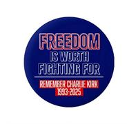 BBASILIYSD We Are Charlie Kirk Classic Round Badge,Charlie Kirk 1993-2025 Brooch,Justice For C-harlie K-irk Brooch Decoration Pins,Rest In Peace C-harlie K-irk Round Badges