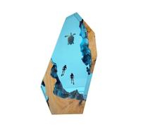 BBASILIYSD Whale Shark and Divers Night Light,Resin LED Ocean Night Lights,Ocean Theme Diorama Diver Lamp,Deep Sea Diver Night Light,Epoxy Resin Wood Light Lamp for Office Bedroom Room Party Decor
