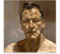 BBAUER Famous Lucian Freud Poster Reflection Self Portrait Canvas Painting Vintage Wall Art Lucian Freud Prints For Home Decor Pictures 60x60cm No Frame