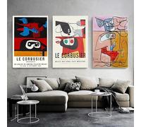 BBAUER Le Corbusier Posters French Art Exhibition Prints Classic Canvas Wall Art Le Corbusier Painting Abstract Picture For Office Decor 50x70cmx3 No Frame